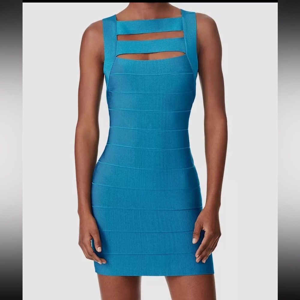 HERVE LEGER Icon Strappy Mini Dress NWT Size S